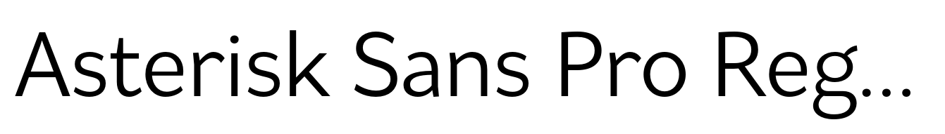 Asterisk Sans Pro Regular